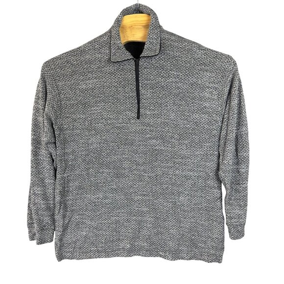 Giorgio Danieli Sweater Men L Gray Heather 1/4 Zip Long Sleeve Made In Italy - Picture 1 of 8